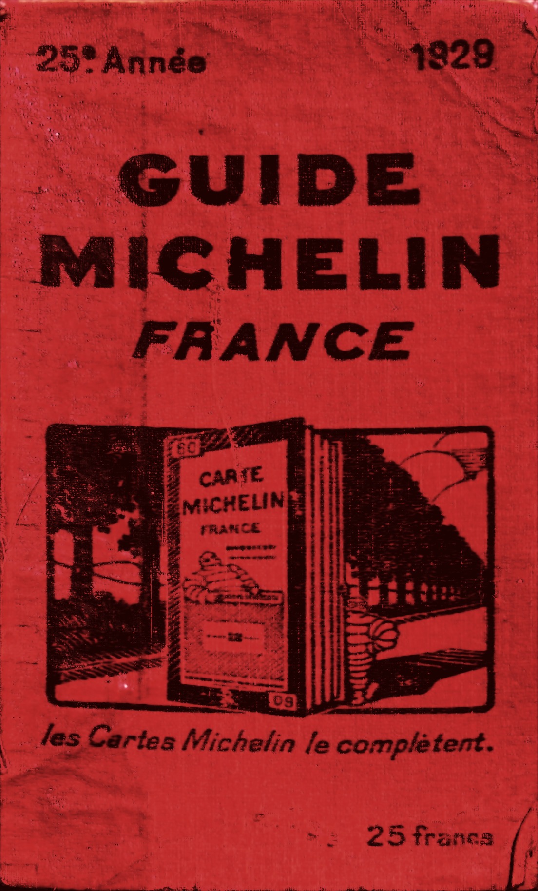 jedno z červených vydaní Guide Michelin - z roku 1929